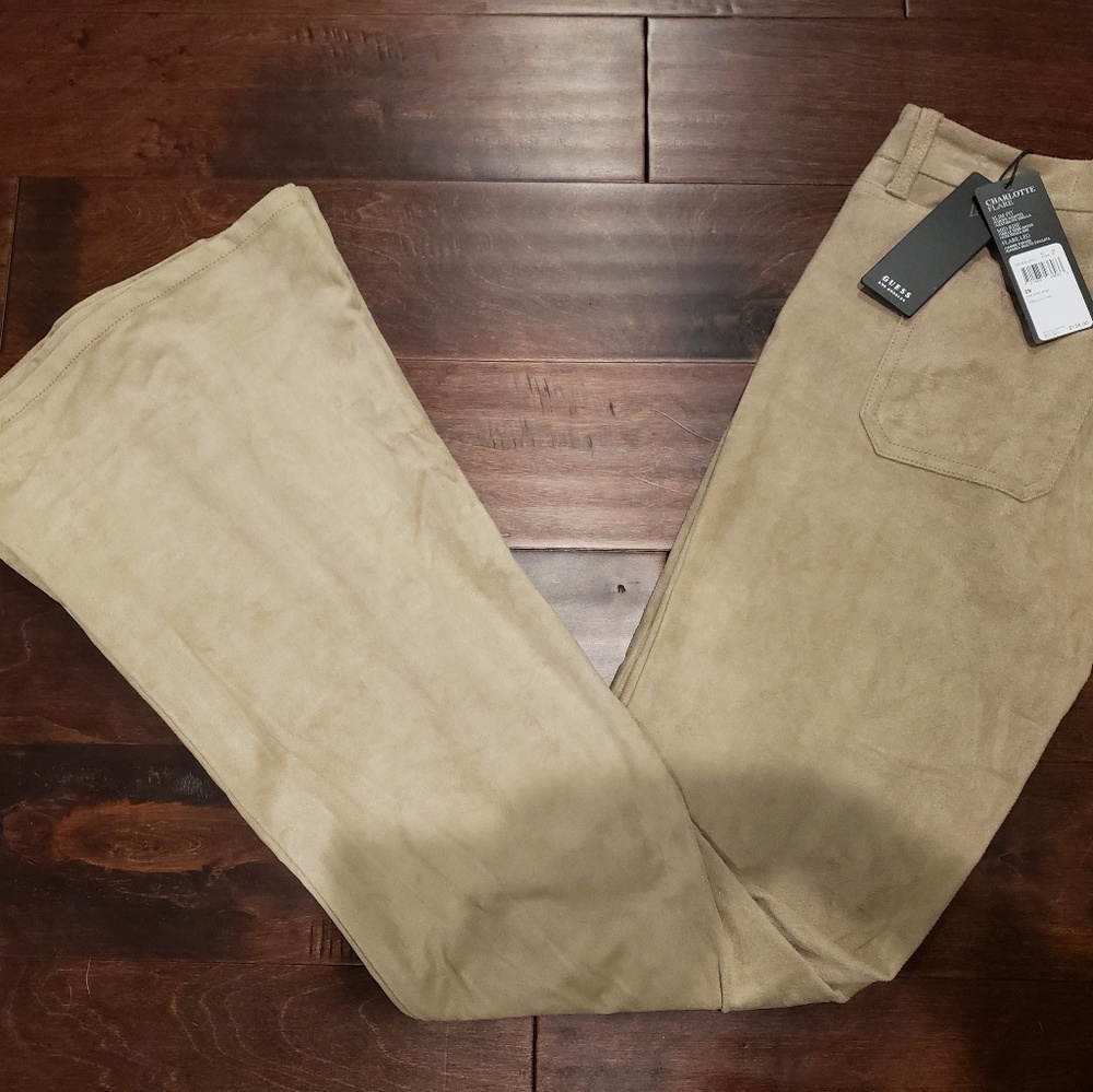 NWT Guess Charlotte Flare Suede pants sz 29